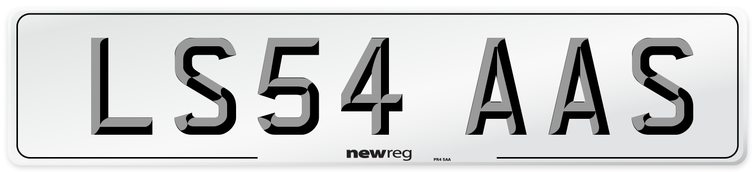 LS54 AAS Number Plate from New Reg